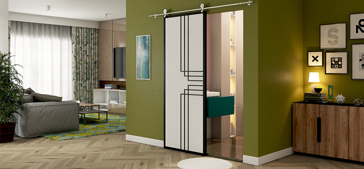 sliding bathroom door installation in Hayward